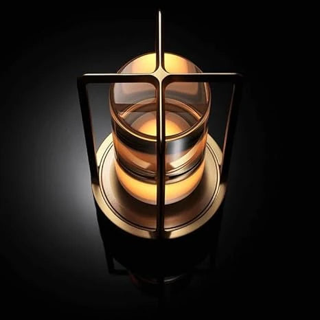 Crystal Lantern Table Lamp – 3-Color Rechargeable LED Night Light with Gold Metal Frame